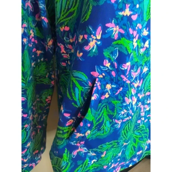lilly pulitzer Multicolor Floral 1/2 Zip Long sleeve Athletic Pullover Size XL - Picture 3 of 8